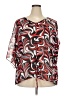 Chaps 100% Polyester Red 3/4 Sleeve Blouse Size 2X - photo 1