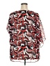 Chaps 100% Polyester Red 3/4 Sleeve Blouse Size 2X - photo 2
