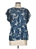 Express Paisley Blue Short Sleeve Blouse Size L - photo 1