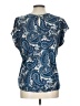 Express Paisley Blue Short Sleeve Blouse Size L - photo 2