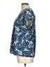 Express Paisley Blue Short Sleeve Blouse Size L - photo 5