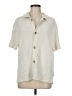 Zara Ivory Short Sleeve Button-Down Shirt Size M - photo 1
