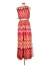 Studio One 100% Polyester Print Orange Casual Dress Size 12 - photo 2