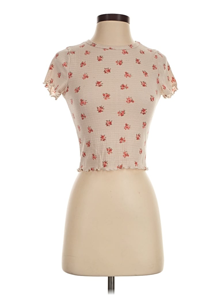 Pre-owned Gaze Short Sleeve Turtleneck In Tan