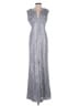 Alex & Sophia Metallic Silver Cocktail Dress Size 0 - photo 1