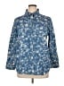 North Style 100% Cotton Blue 3/4 Sleeve Button-Down Shirt Size XL - photo 1