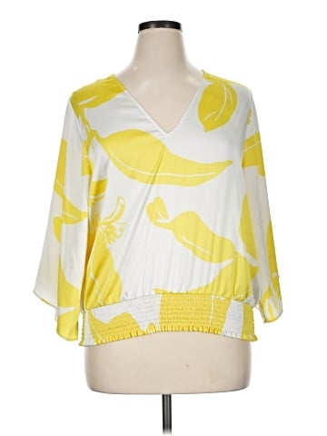 White House Black Market 3/4 Sleeve Blouse (view 1)