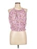 Unique Vintage Pink Purple Sleeveless Blouse Size L - photo 1