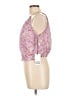 Unique Vintage Pink Purple Sleeveless Blouse Size L - photo 5