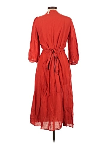 Madewell Linen-Blend Ruffle-Cuff Wrap Dress (view 2)
