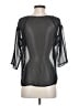 Kohl's 100% Polyester Black 3/4 Sleeve Blouse Size S - photo 2