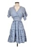 Max Studio Checkered-gingham Blue Casual Dress Size XS - photo 1