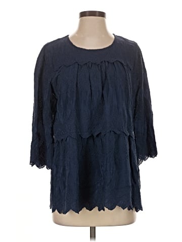 4 Love and Liberty 3/4 Sleeve Silk Top (view 1)