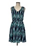 Everly 100% Polyester Chevron-herringbone Teal Casual Dress Size M - photo 1