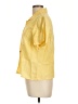 Flax 100% Linen Yellow Short Sleeve Button-Down Shirt Size 10 (M) - photo 5