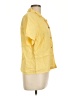 Flax 100% Linen Yellow Short Sleeve Button-Down Shirt Size 10 (M) - photo 4