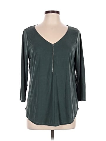 Green Envelope 3/4 Sleeve Top (view 1)