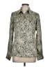 AK Anne Klein 100% Polyester Animal Print Tan Ivory Long Sleeve Blouse Size 10 - photo 1