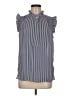 Ann Taylor LOFT 100% Polyester Stripes Black Sleeveless Blouse Size M - photo 1