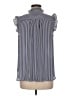 Ann Taylor LOFT 100% Polyester Stripes Black Sleeveless Blouse Size M - photo 2