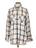 Sanctuary 100% Rayon Plaid Ivory Long Sleeve Button-Down Shirt Size S - photo 1
