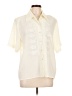 Milano 100% Polyester Ivory Short Sleeve Blouse Size L - photo 1