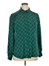 Worthington 100% Polyester Argyle Green Long Sleeve Blouse Size XL - photo 1