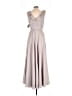 Taylor 100% Polyester Solid Tan Gray Cocktail Dress Size 8 - photo 2