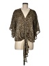 Adrienne 100% Polyester Animal Print Brown Kimono Size M - photo 1