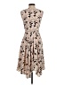 Ivanka Trump 100% Polyester Print Tan Cocktail Dress Size S (estimated) - photo 2