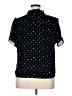 Point Sur 100% Polyester Stars Black Short Sleeve Blouse Size XL - photo 2