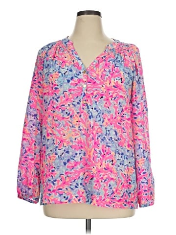 Lilly Pulitzer Long Sleeve Silk Top (view 1)
