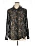 CAbi 100% Polyester Floral Black Long Sleeve Blouse Size XL - photo 1