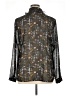 CAbi 100% Polyester Floral Black Long Sleeve Blouse Size XL - photo 2