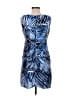Milly 100% Polyester Graphic Blue Cocktail Dress Size 6 - photo 2