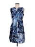Milly 100% Polyester Graphic Blue Cocktail Dress Size 6 - photo 1