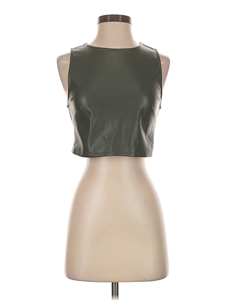 Pre-owned Kirious Sleeveless Top Green Halter Neckline Tops
