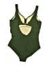 Kona Sol Solid Green One Piece Swimsuit Size XL - photo 2