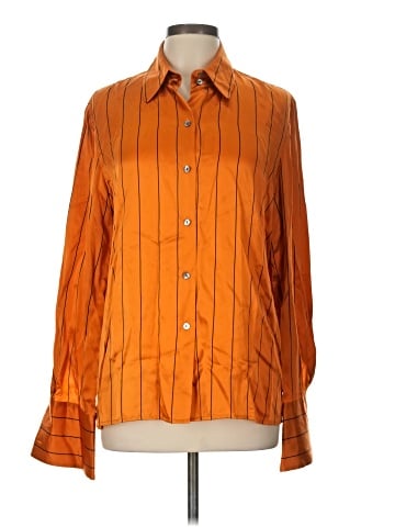 Neiman Marcus Long Sleeve Silk Top (view 1)