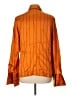 Neiman Marcus 100% Silk Stripes Orange Long Sleeve Silk Top Size 12 - photo 2