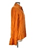 Neiman Marcus 100% Silk Stripes Orange Long Sleeve Silk Top Size 12 - photo 4
