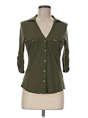 Guess 3/4 Sleeve Button-Down Shirt (view 1)