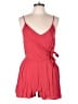 One Clothing 100% Rayon Solid Red Romper Size L - photo 1