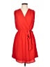 Monteau Solid Red Casual Dress Size L - photo 1