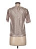 Monteau 100% Polyester Metallic Silver Short Sleeve Blouse Size M - photo 2
