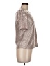Monteau 100% Polyester Metallic Silver Short Sleeve Blouse Size M - photo 4
