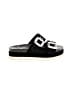 J/Slides 100% Leather Black Sandals Size 8 - photo 1