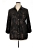JM Collection Animal Print Black 3/4 Sleeve Blouse Size XL - photo 1