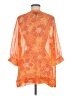 Susan Graver 100% Polyester Orange 3/4 Sleeve Blouse Size M - photo 2