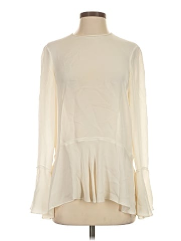 Theory Long Sleeve Silk Top (view 1)